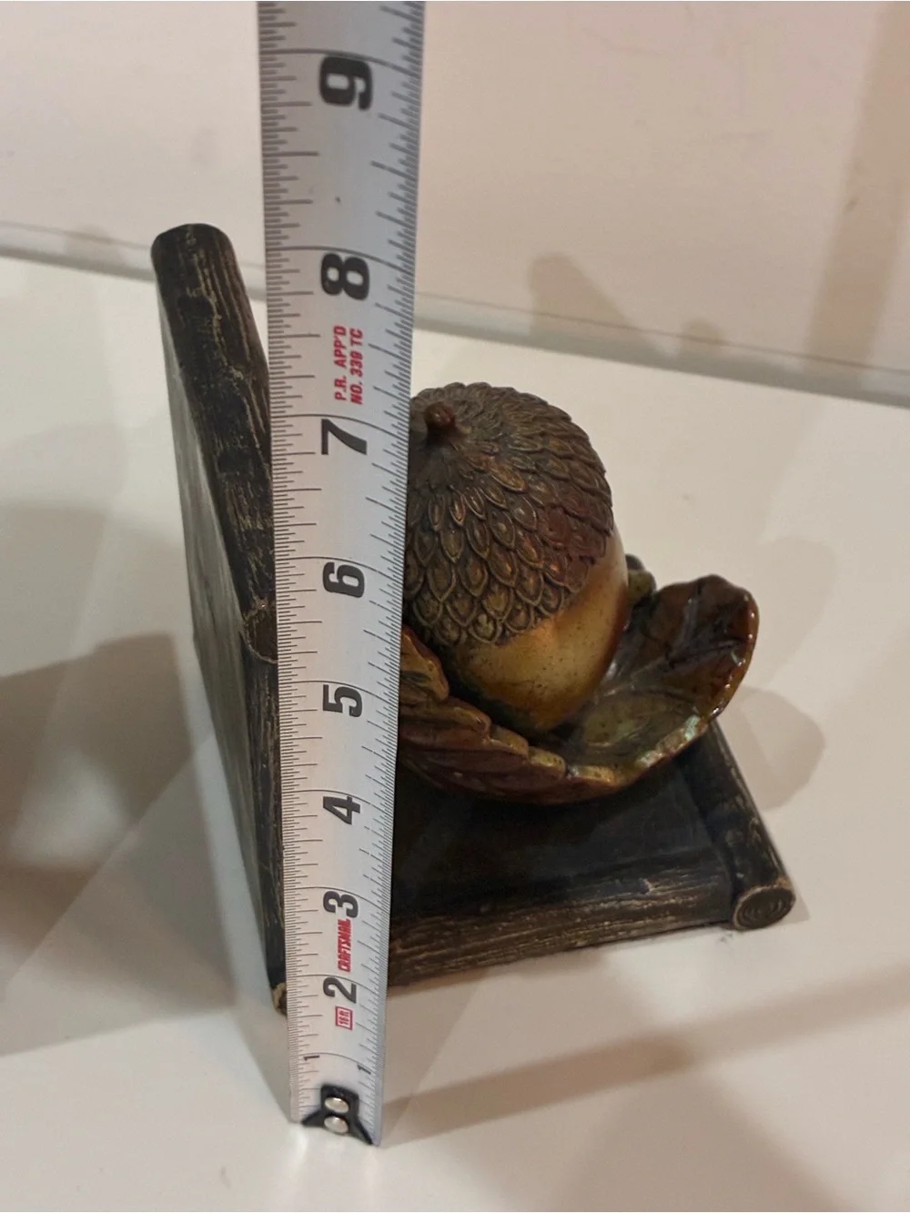 Vintage Rustic Resin Acorn & Oak Leaf Bookends - Pair📝